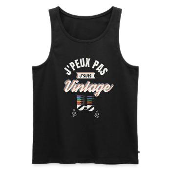 Ich kann nicht ich bin Vintage - Männer Premium Bio Tank Top - Schwarz - Vorne - Michal (187cm)