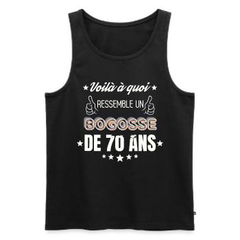 Voilà à quoi ressemble un Bogosse de 70 ans - Débardeur bio Premium Homme - noir - Devant - Michal (187cm)
