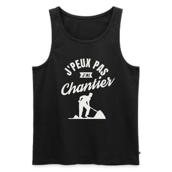 J'peux pas j'ai chantier - Débardeur bio Premium Homme - noir - Devant - Michal (187cm)