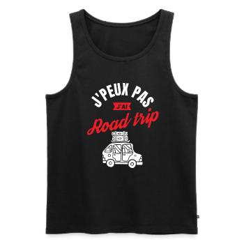 J Peux Pas J Ai Road Trip - Débardeur bio Premium Homme - noir - Devant - AI Model Male 178 light (178cm)