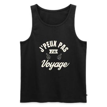 J peux pas j ai Voyage - Débardeur bio Premium Homme - noir - Devant - Michal (187cm)