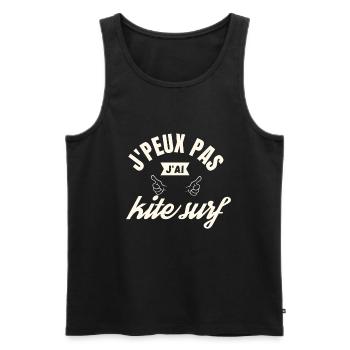 J peux pas j ai kitesurf - Débardeur bio Premium Homme - noir - Devant - Michal (187cm)