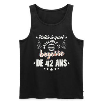 bogosse de 42 ans humour - Débardeur bio Premium Homme - noir - Devant - Michal (187cm)