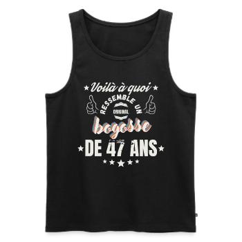 teeshirt Bogosse de 47 ans humour - Débardeur bio Premium Homme - noir - Devant - Michal (187cm)
