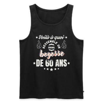 Teeshirt Bogosse de 60 Ans Humour - Débardeur bio Premium Homme - noir - Devant - Michal (187cm)