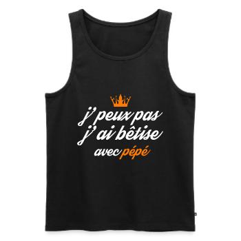 j peux pas j ai bêtise avec pépé - Débardeur bio Premium Homme - noir - Devant - Michal (187cm)