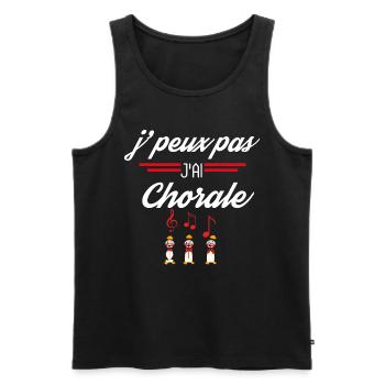 J Peux pas j ai Choral - Débardeur bio Premium Homme - noir - Devant - Michal (187cm)