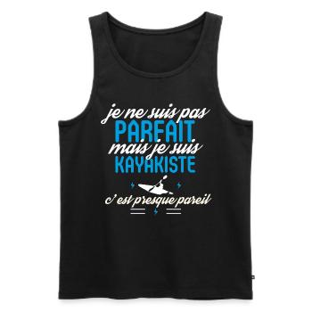 Pas parfait mais je suis kayakiste - Débardeur bio Premium Homme - noir - Devant - Michal (187cm)