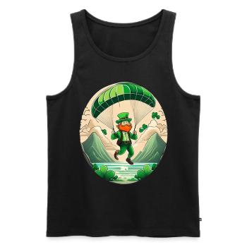 Parapente Trèfle de la Saint-Patrick - Débardeur bio Premium Homme - noir - Devant - Michal (187cm)