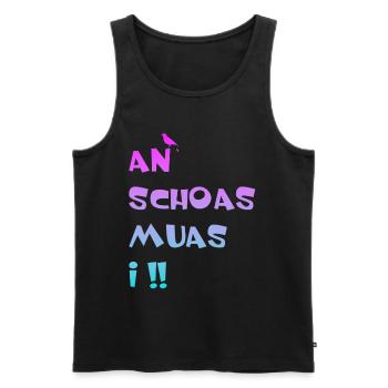 An Schoas muas i, Bayern, Spruch, Rebell - Männer Premium Bio Tank Top - Schwarz - Vorne - Michal (187cm)