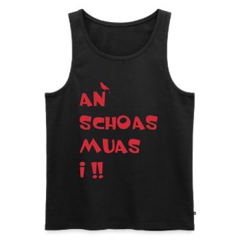 An Schoas muas i, Bayern, Spruch, Rebell - Männer Premium Bio Tank Top - Schwarz - Vorne - Michal (187cm)