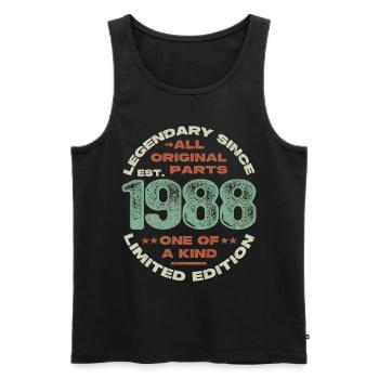 Legendary since 1988 - 35 years - Men's Premium Organic Tank Top - black - Front - Michal (187cm)