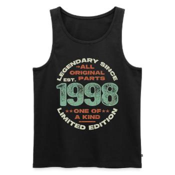 Legendary since 1998 - 25 years - Men's Premium Organic Tank Top - black - Front - Michal (187cm)