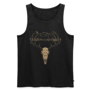 Bois de cadeau de tir à l'arc, de chasse et de chasseur - Débardeur bio Premium Homme - noir - Devant - AI Model Male 178 light (178cm)