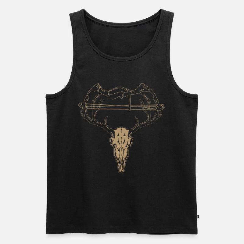 Bogenschiessen, Jagd und Jäger Geschenk Geweih - Männer Premium Bio Tank Top - Schwarz