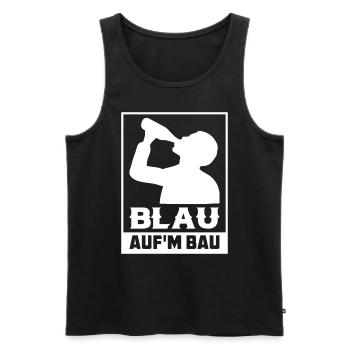 Bau Bauarbeiter Alkohol - Männer Premium Bio Tank Top - Schwarz - Vorne - AI Model Male 178 light (178cm)