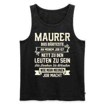 mason - Men's Premium Organic Tank Top - black - Front - AI Model Male 178 light (178cm)