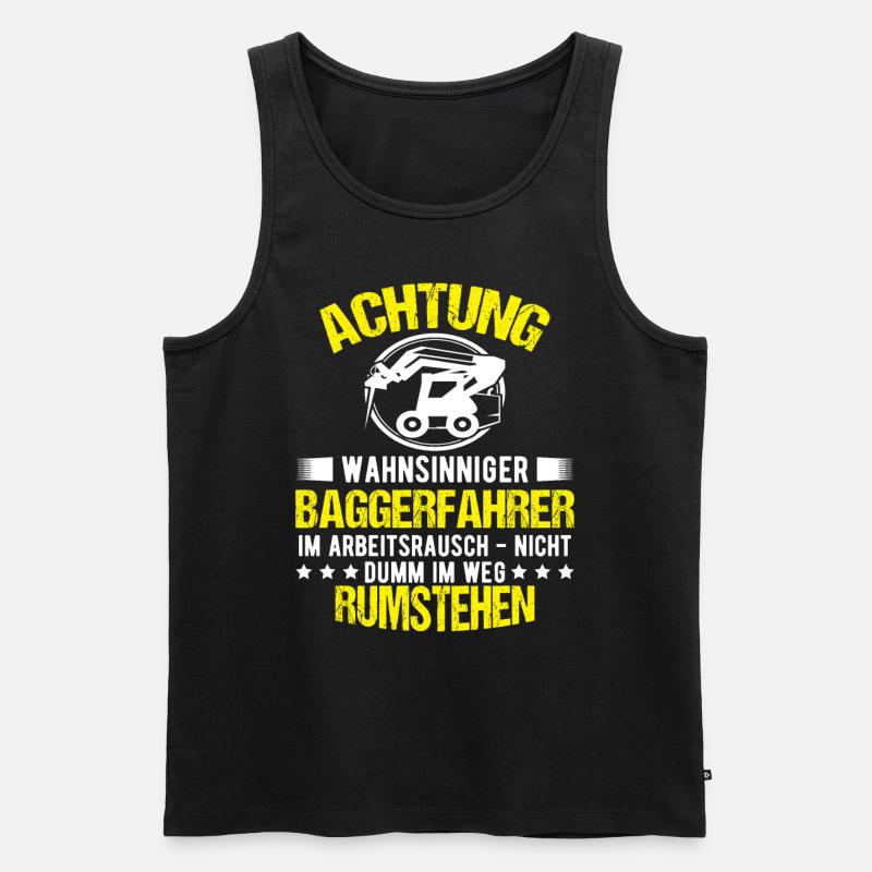Baggerfahrer - Männer Premium Bio Tank Top - Schwarz