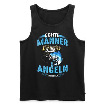 Angeln Angler Fischer Fischen - Männer Premium Bio Tank Top - Schwarz - Vorne - Michal (187cm)