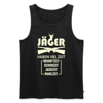 Hunter hunting saying gift - Men's Premium Organic Tank Top - black - Front - AI Model Male 178 light (178cm)