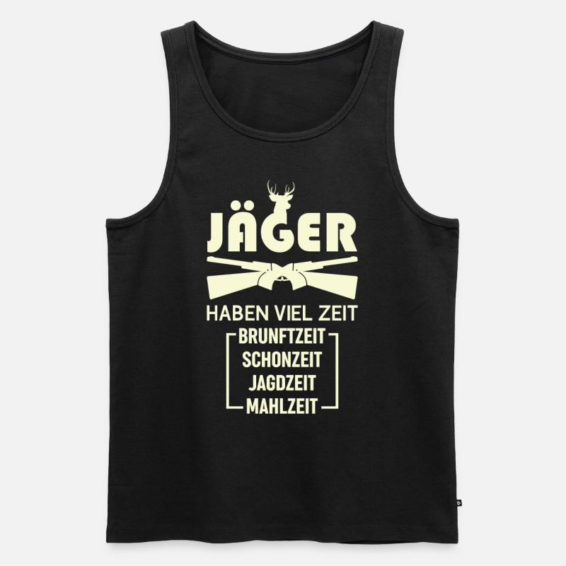 Jäger Jagd Spruch Geschenk - Männer Premium Bio Tank Top - Schwarz