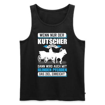 Kutscher Witz - Männer Premium Bio Tank Top - Schwarz - Vorne - AI Model Male 178 light (178cm)
