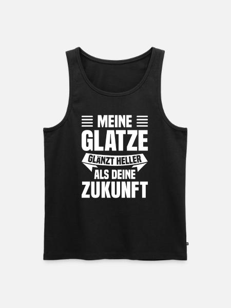 Glatze Glatzkopf Glatzenträger - Männer Premium Bio Tank Top - Schwarz