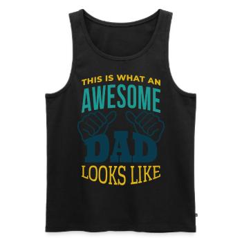 This is what a great dad looks like - Men's Premium Organic Tank Top - black - Front - AI Model Male 178 light (178cm)