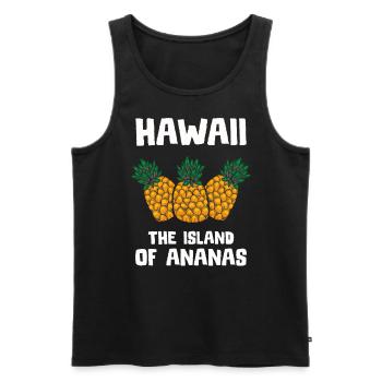 Ananas Tropical Hawaii Cadeau Enfants Hommes Fruits - Débardeur bio Premium Homme - noir - Devant - AI Model Male 178 light (178cm)