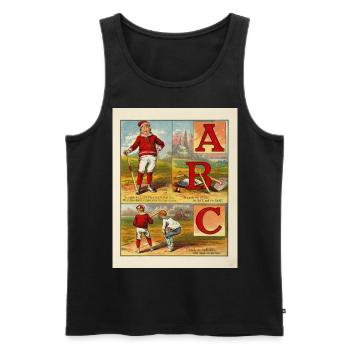 Baseball ABC 1885 - Vintage Buch-Illustration Nr.4 - Männer Premium Bio Tank Top - Schwarz - Vorne - AI Model Male 178 light (178cm)