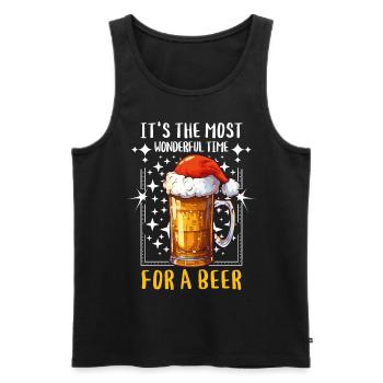 Bière de Noël Bière de Noël Cheers Humour drôle - Débardeur bio Premium Homme - noir - Devant - Michal (187cm)