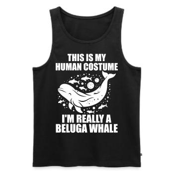 Beluga Whale Women Men Animal Beluga Whale Lover - Débardeur bio Premium Homme - noir - Devant - AI Model Male 178 light (178cm)