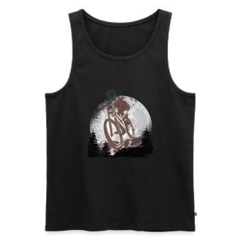 Mountain biking mountain bike gift idea moon - Men's Premium Organic Tank Top - black - Front - AI Model Male 178 light (178cm)