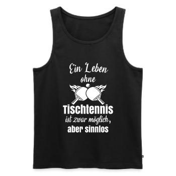 Tischtennis Geschenk Tischtennisspieler Schmettern - Männer Premium Bio Tank Top - Schwarz - Vorne - AI Model Male 178 light (178cm)