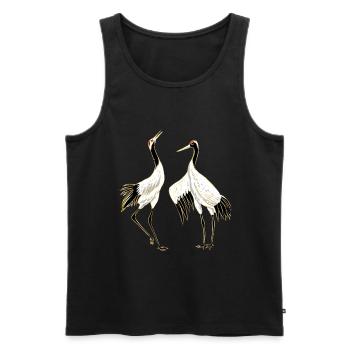 Crane Gift Nature Grues Art Japonais - Débardeur bio Premium Homme - noir - Devant - AI Model Male 178 light (178cm)