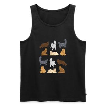 Maine Coon Chat Chat Chat - Débardeur bio Premium Homme - noir - Devant - Michal (187cm)