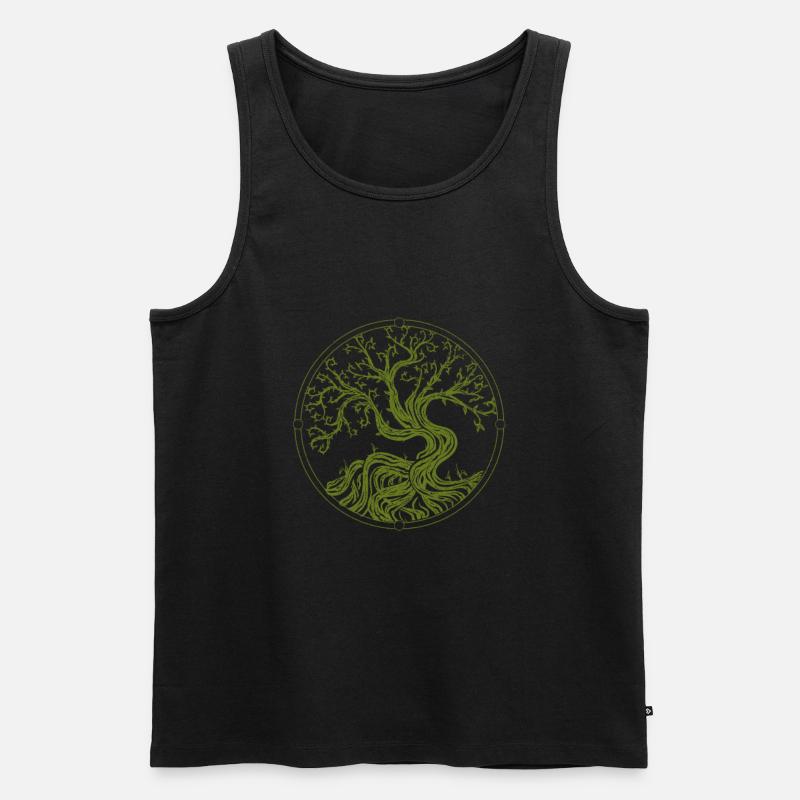 Lebensbaum - Männer Premium Bio Tank Top - Schwarz