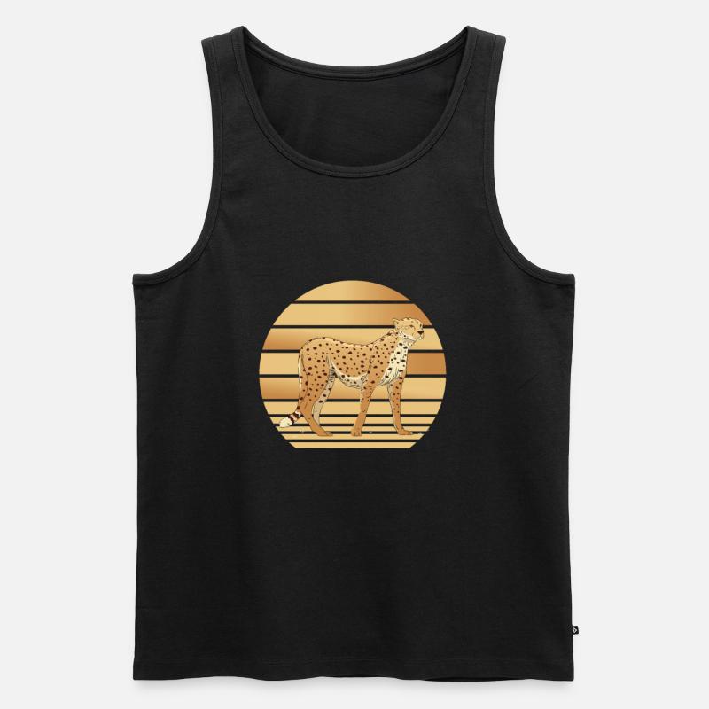 Gepard Leopard - Männer Premium Bio Tank Top - Schwarz