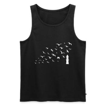 Lighthouse North Sea North German Lighthouses Coast - Men's Premium Organic Tank Top - black - Front - AI Model Male 178 light (178cm)