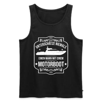 Bootsbesitzer Motorboot Bootsfahrer Bootsfahrt - Männer Premium Bio Tank Top - Schwarz - Vorne - AI Model Male 178 light (178cm)