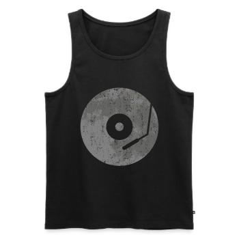 Schallplatte Schallplatten Plattenspieler Geschenk - Männer Premium Bio Tank Top - Schwarz - Vorne - AI Model Male 178 light (178cm)