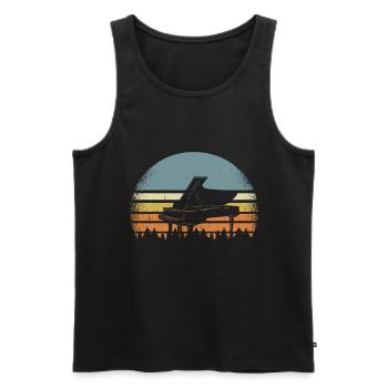 Piano piano - Débardeur bio Premium Homme - noir - Devant - Michal (187cm)
