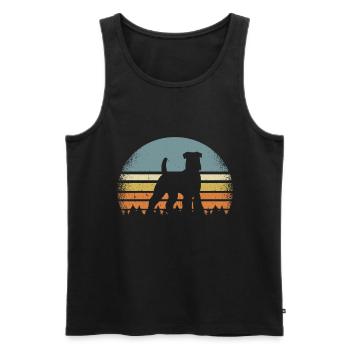 Airedale Terrier - Männer Premium Bio Tank Top - Schwarz - Vorne - Michal (187cm)