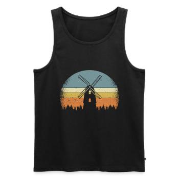 Winde-moulin Pays-Bas Énergie éolienne - Débardeur bio Premium Homme - noir - Devant - Michal (187cm)