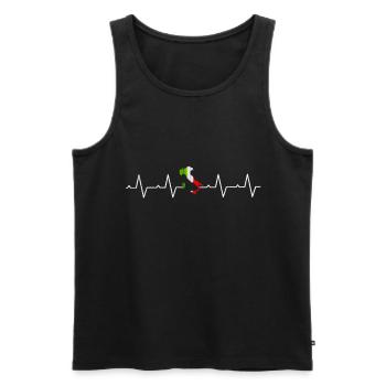 Italie Italienne Italienne battement de coeur cadeau - Débardeur bio Premium Homme - noir - Devant - Michal (187cm)
