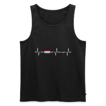 Ungarn Ungarisch Ungarische Flagge Herzschlag - Männer Premium Bio Tank Top - Schwarz - Vorne - AI Model Male 178 light (178cm)