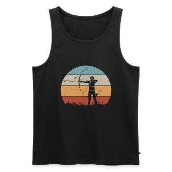 Bogenschießen Bogenschiessen Bogensport - Männer Premium Bio Tank Top - Schwarz - Vorne - Michal (187cm)