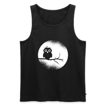 Eule Waldbewohner Eulen Vollmond - Männer Premium Bio Tank Top - Schwarz - Vorne - Michal (187cm)
