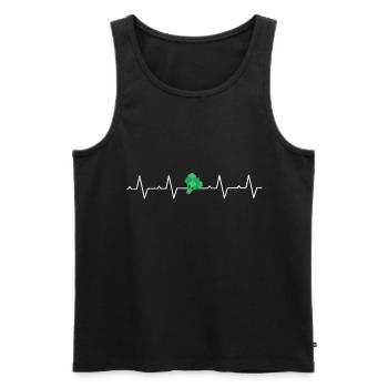 Broccoli Heartbeat Broccoli Vegetables Vegetarian - Men's Premium Organic Tank Top - black - Front - AI Model Male 178 light (178cm)