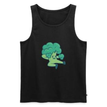 Broccoli Broccoli Vegetable Vegetarian Gift Idea - Men's Premium Organic Tank Top - black - Front - Michal (187cm)